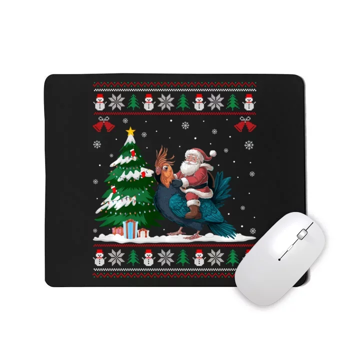 Santa Riding Cockatiels Tree Lighting Christmas Pajama Mousepad