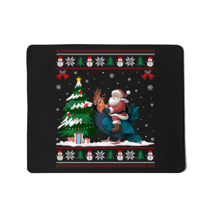 Santa Riding Cockatiels Tree Lighting Christmas Pajama Mousepad