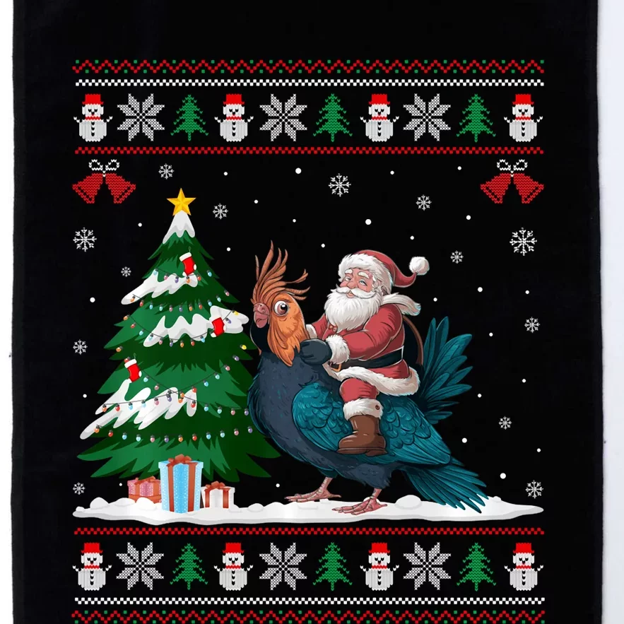 Santa Riding Cockatiels Tree Lighting Christmas Pajama Platinum Collection Golf Towel