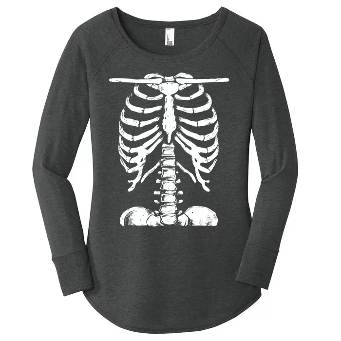 Skeleton Rib Cage Gifts Men Women Halloween Costume Women's Perfect Tri Tunic Long Sleeve Shirt