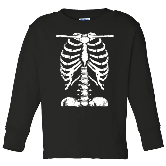 Skeleton Rib Cage Gifts Men Women Halloween Costume Toddler Long Sleeve Shirt