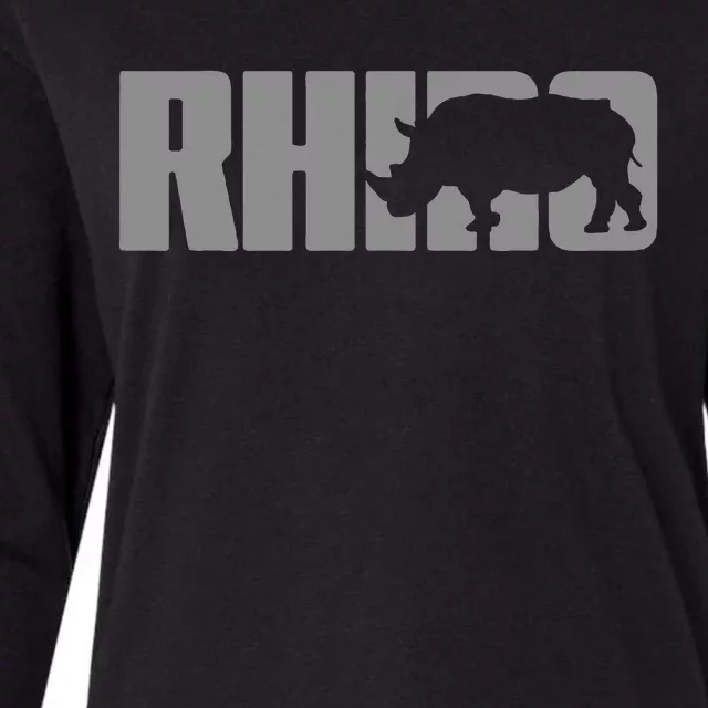 Save Rhino Clothing Rhino Rhinoceros Womens Cotton Relaxed Long Sleeve T-Shirt