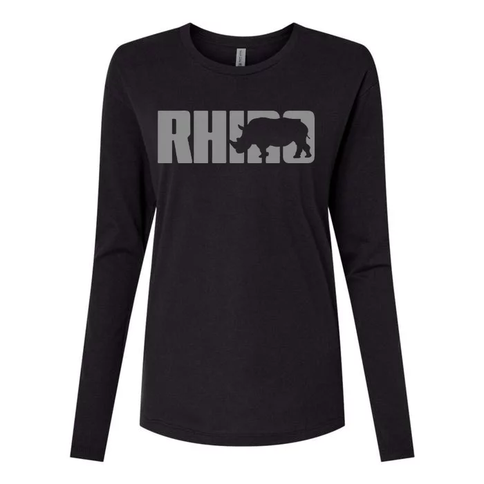 Save Rhino Clothing Rhino Rhinoceros Womens Cotton Relaxed Long Sleeve T-Shirt