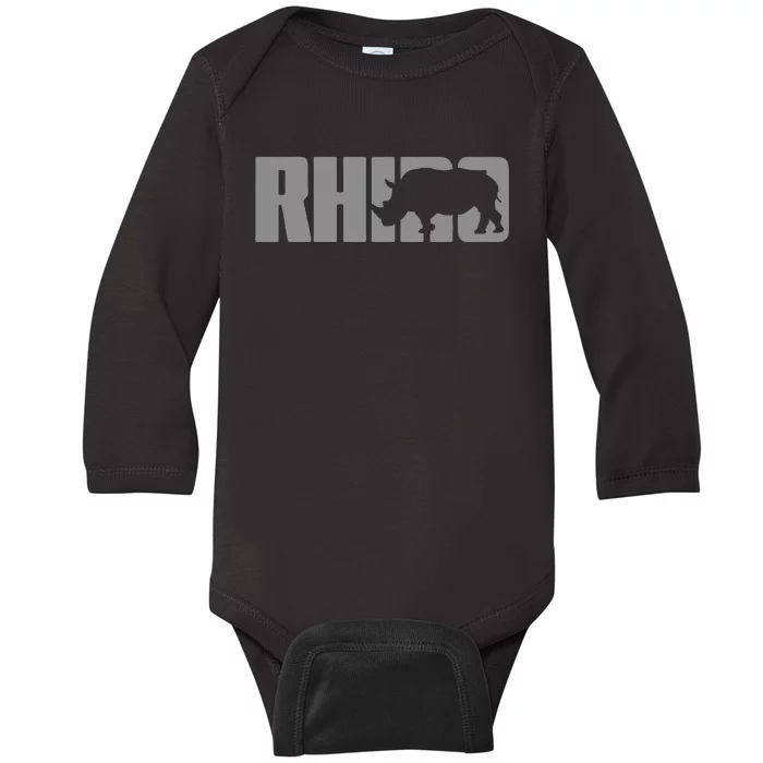 Save Rhino Clothing Rhino Rhinoceros Baby Long Sleeve Bodysuit