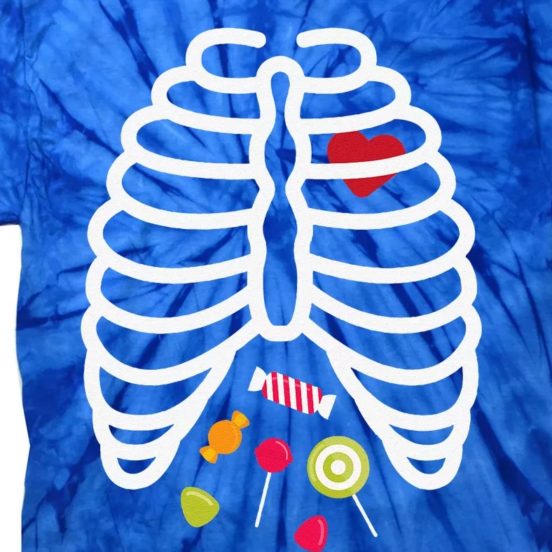 Skeleton Rib Cage Heart Candy Cute Tie-Dye T-Shirt