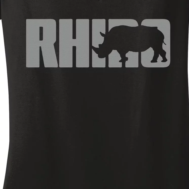 Save Rhino Clothing Rhino Rhinoceros Women's V-Neck T-Shirt