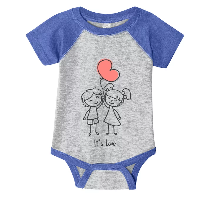 Sweet Rotic Couple It Is Love Happy Valentine's Day Gift Infant Baby Jersey Bodysuit