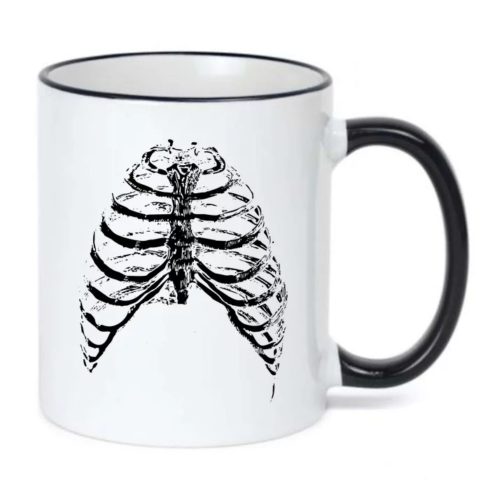 Skeleton Rib Cage Black Color Changing Mug