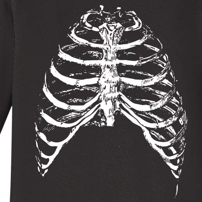 Skeleton Rib Cage Baby Long Sleeve Bodysuit