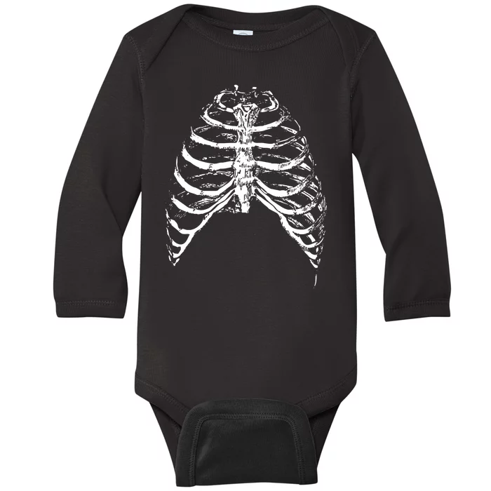 Skeleton Rib Cage Baby Long Sleeve Bodysuit