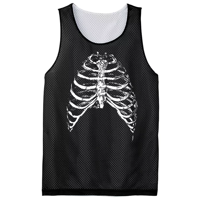 Skeleton Rib Cage Mesh Reversible Basketball Jersey Tank