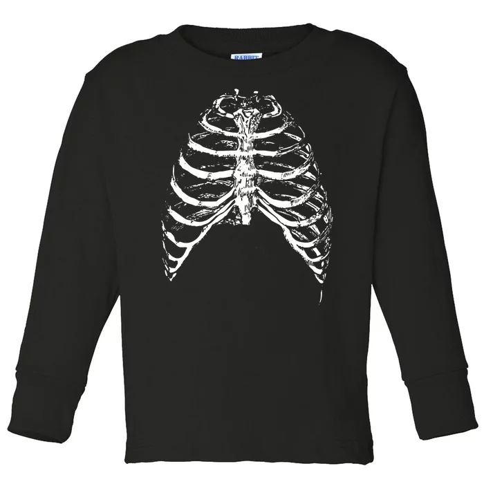 Skeleton Rib Cage Toddler Long Sleeve Shirt