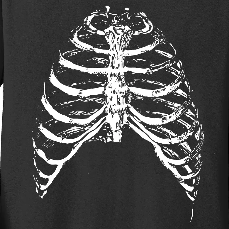 Skeleton Rib Cage Kids Long Sleeve Shirt