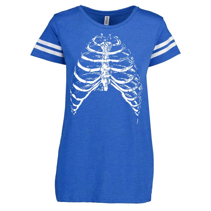 Skeleton Rib Cage Enza Ladies Jersey Football T-Shirt