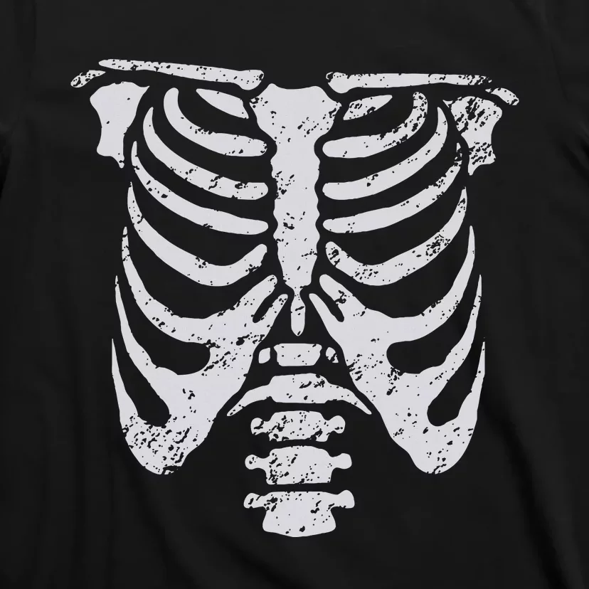 Skeleton Rib Cage Flower Easy Halloween Costume T-Shirt