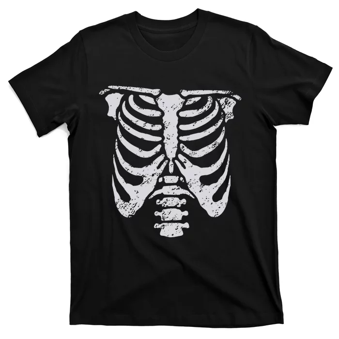 Skeleton Rib Cage Flower Easy Halloween Costume T-Shirt