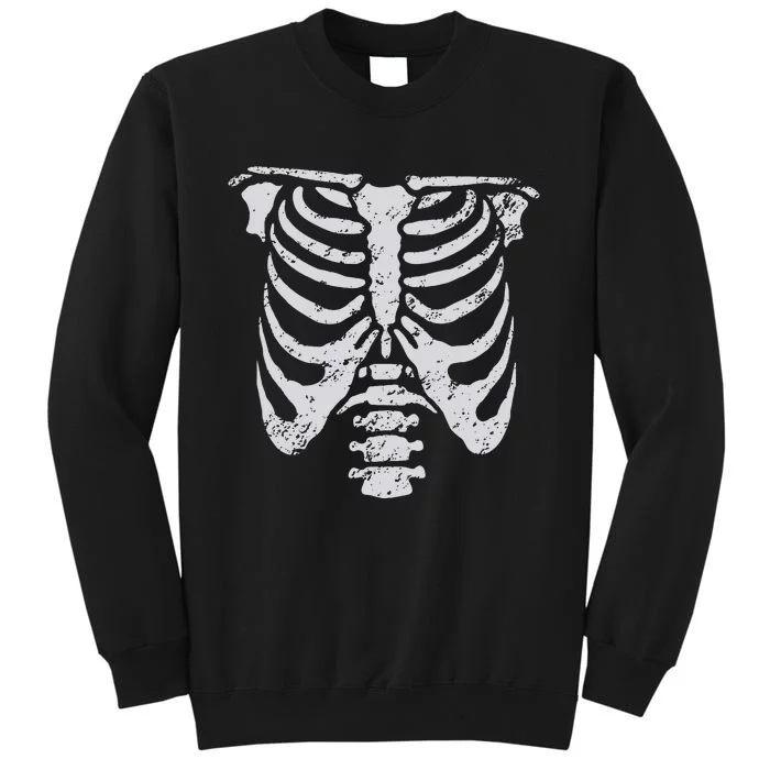 Skeleton Rib Cage Flower Easy Halloween Costume Tall Sweatshirt