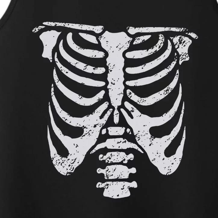 Skeleton Rib Cage Flower Easy Halloween Costume Performance Tank