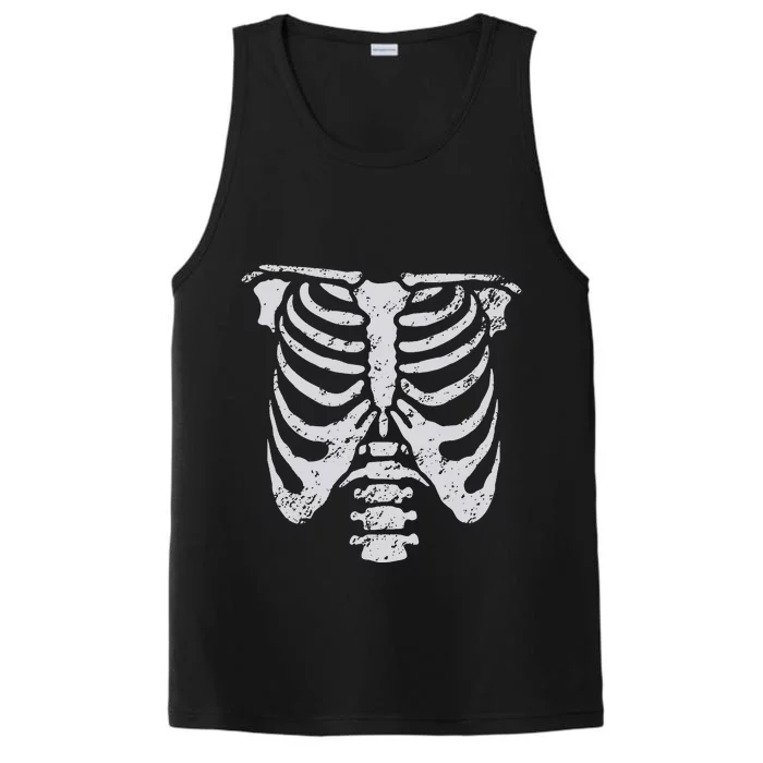 Skeleton Rib Cage Flower Easy Halloween Costume Performance Tank