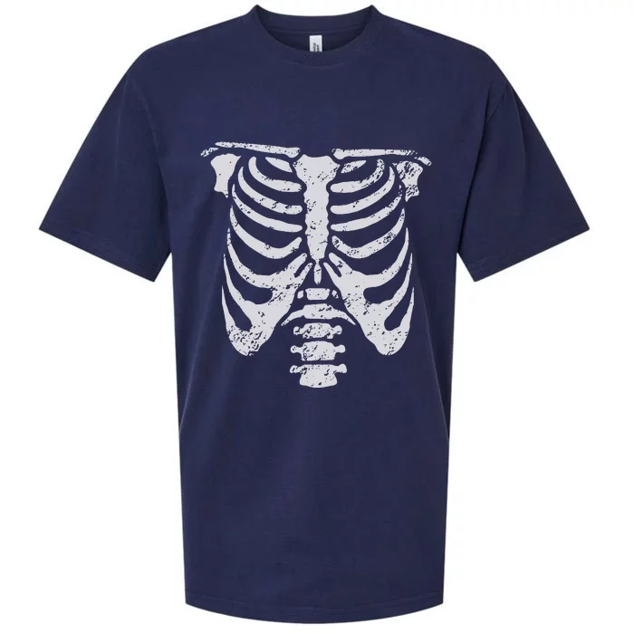 Skeleton Rib Cage Flower Easy Halloween Costume Sueded Cloud Jersey T-Shirt