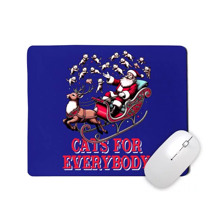 Santa Reindeer Cart Cats For Everybody Christmas Pajama Xmas Gift Mousepad