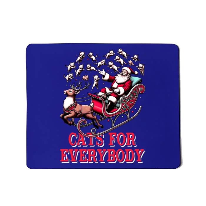 Santa Reindeer Cart Cats For Everybody Christmas Pajama Xmas Gift Mousepad