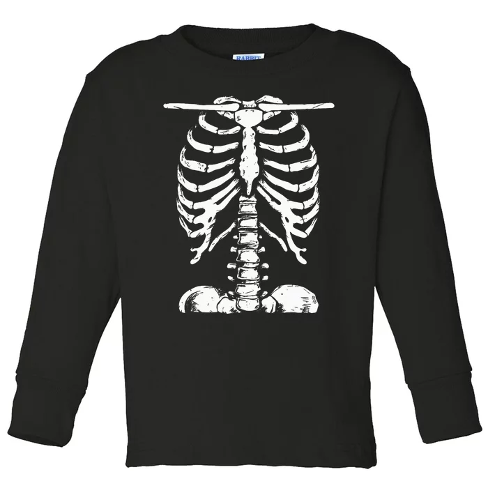 Skeleton Rib Cage Gifts Halloween Costume Skeleton Toddler Long Sleeve Shirt