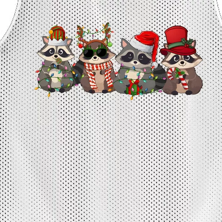 Santa Raccoons Christmas Cute Raccoon Lover Mesh Reversible Basketball Jersey Tank