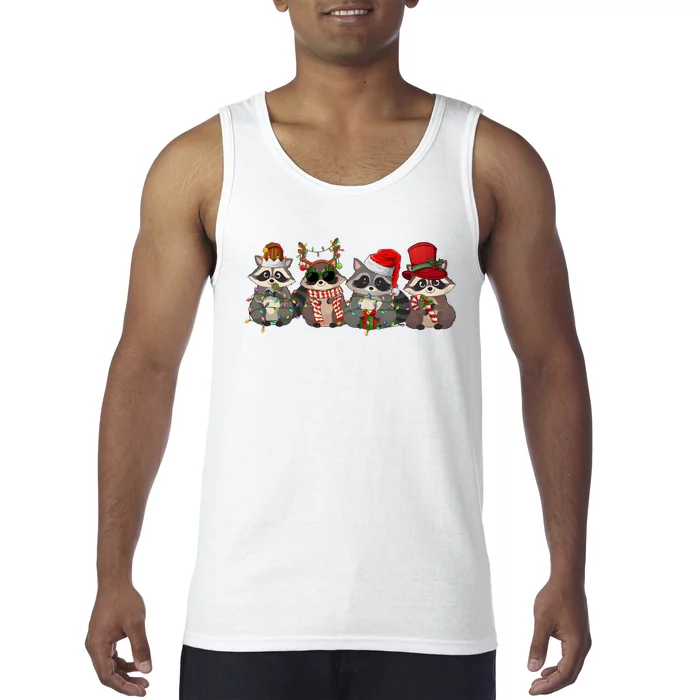 Santa Raccoons Christmas Cute Raccoon Lover Tank Top