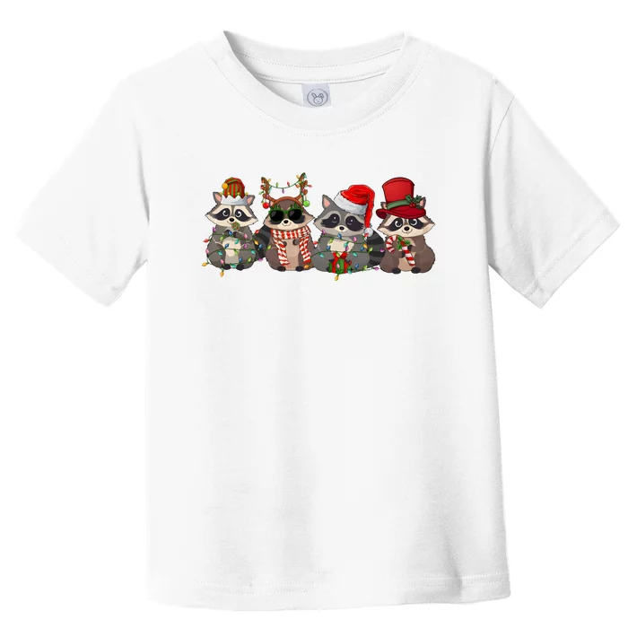 Santa Raccoons Christmas Cute Raccoon Lover Toddler T-Shirt