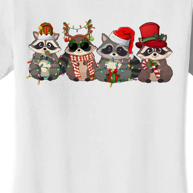 Santa Raccoons Christmas Cute Raccoon Lover Women's T-Shirt