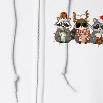 Santa Raccoons Christmas Cute Raccoon Lover Full Zip Hoodie