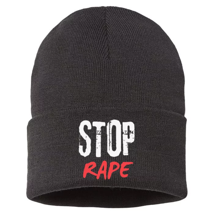 Ststop Rape Culture Awareness Sustainable Knit Beanie