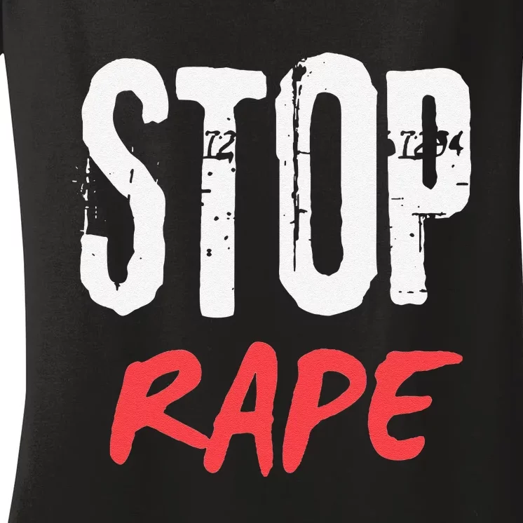 Ststop Rape Culture Awareness Women's V-Neck T-Shirt