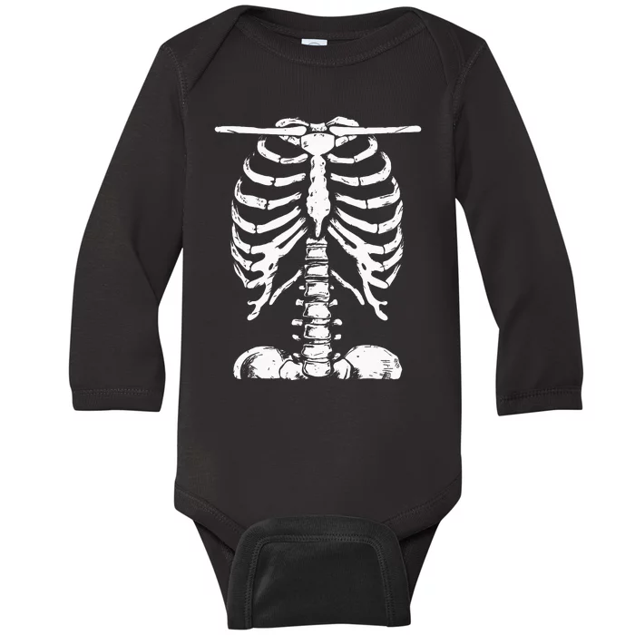 Skeleton Rib Cage Gifts Halloween Costume Baby Long Sleeve Bodysuit