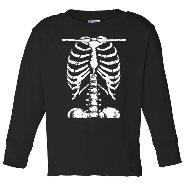 Skeleton Rib Cage Gifts Halloween Costume Toddler Long Sleeve Shirt