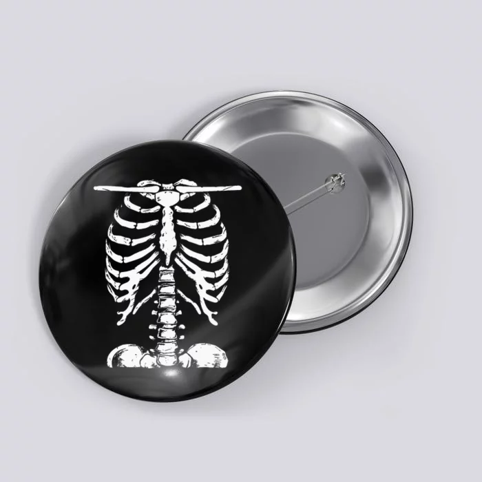 Skeleton Rib Cage Gifts Men Women Halloween Costume Button