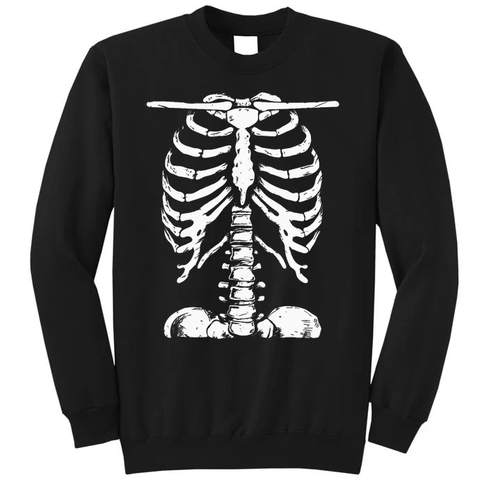 Skeleton Rib Cage Gifts Men Women Halloween Costume Tall Sweatshirt