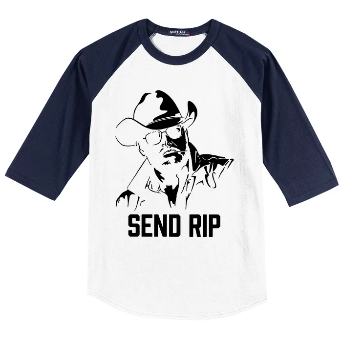 Send Rip Cowboy Western Cool Gift Idea Trending Baseball Sleeve Shirt