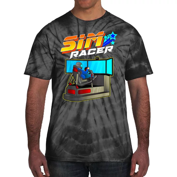 Sim Racer Car Racing And Driving Simulator Motion Rig Tie-Dye T-Shirt