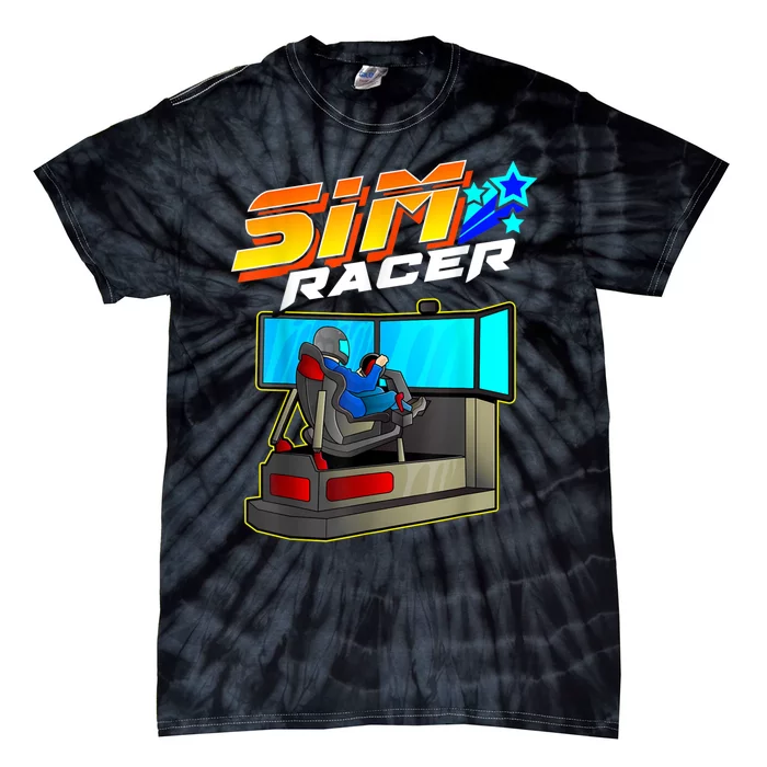 Sim Racer Car Racing And Driving Simulator Motion Rig Tie-Dye T-Shirt