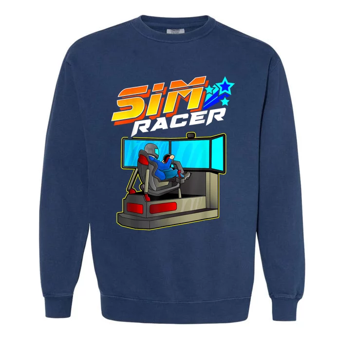 Sim Racer Car Racing And Driving Simulator Motion Rig Garment-Dyed Sweatshirt