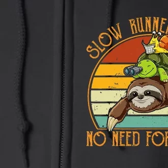 Slow Runners Club No Need For Speed - Sloth & Turtle Snail Full Zip Hoodie