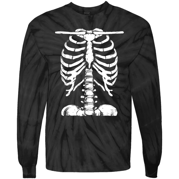 Skeleton Rib Cage Gifts Men Women Halloween Costume Tie-Dye Long Sleeve Shirt