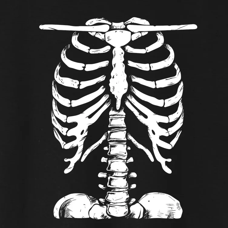 Skeleton Rib Cage Gifts Men Women Halloween Costume Women's Crop Top Tee