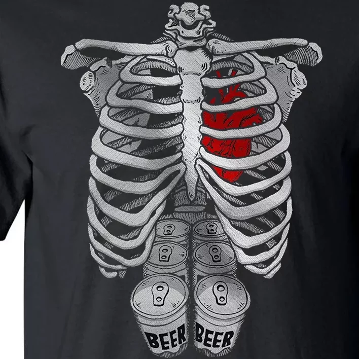 Skeleton Rib Cage Full Of Beer Funny Halloween Costume Tall T-Shirt