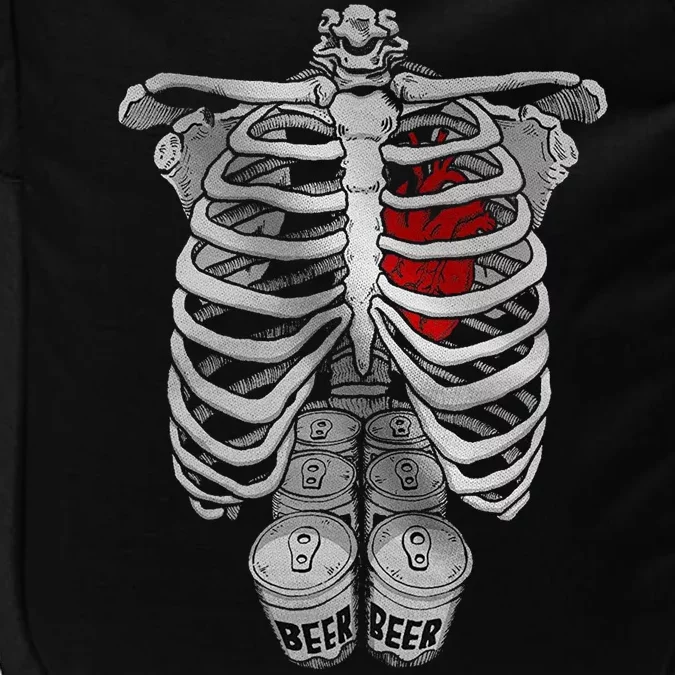 Skeleton Rib Cage Full Of Beer Funny Halloween Costume Impact Tech Backpack