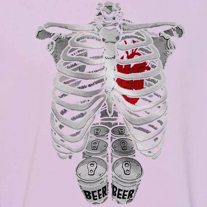 Skeleton Rib Cage Full Of Beer Funny Halloween Costume Garment-Dyed Sweatshirt