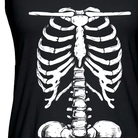 Skeleton Rib Cage Gifts Women Halloween Costume Skeleton Ladies Essential Flowy Tank