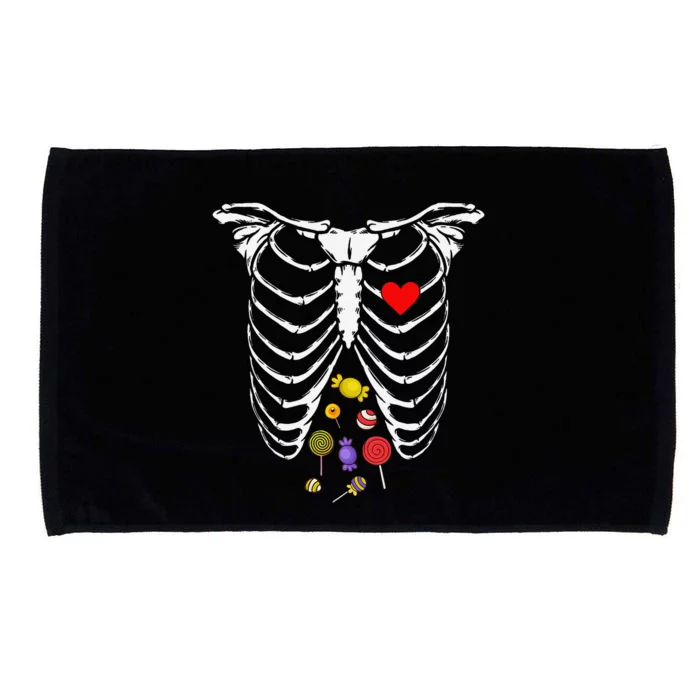 Skeleton Rib Cage Xray Candy Halloween Microfiber Hand Towel